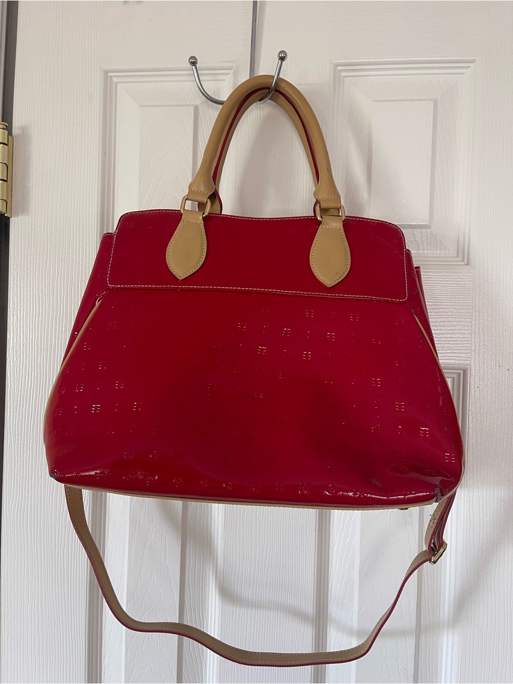 🤩ARCADIA ITALIAN PATENT RED SATCHEL BAG - Picture 4 of 12